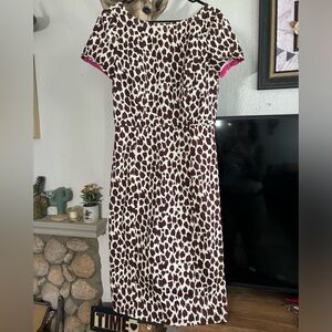 Stylish Brown and White Leopard Print Dress